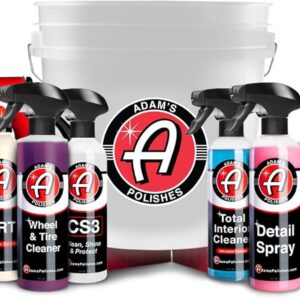 Adam’s Essential Car Wash Kit (17-Item) – Auto Detailing Car Care Cleaning Kit with Foam Gun & Bucket Car & Truck Lovers, Dads, Moms and DIYers