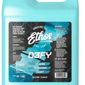 Ethos Defy – 3 in 1 Ceramic Coating – Waterless Car Wash Spray & Wax – Car Wax Spray Rnseless Wash – Hydrophobic Top Coat – Polish & Polymer Paint Sealant Protection – with Insta-Bond Technology