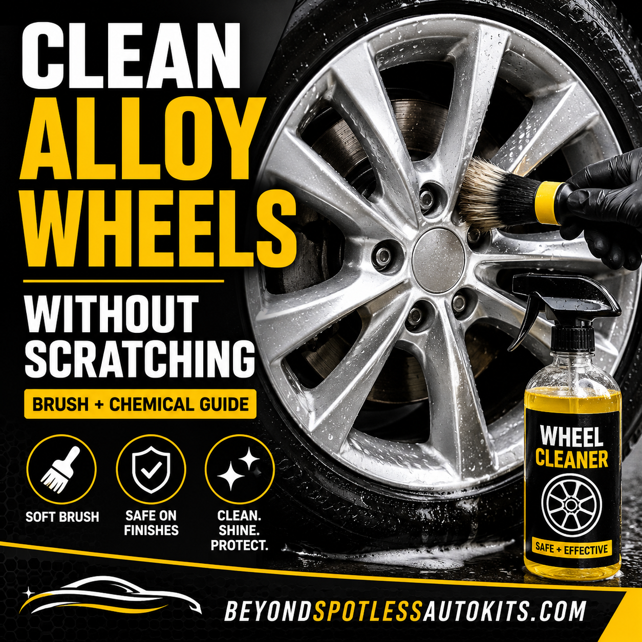 How to Clean Alloy Wheels Without Scratching: Brush + Chemical Guide